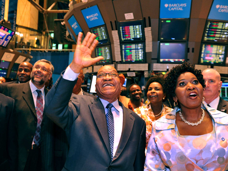 President Zuma at the New York Stock Exchange